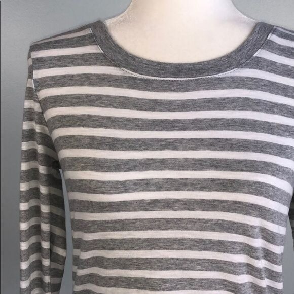 SPLENDID Cerine Slub Gray White Stripe Button Back - S - Picture 5 of 6